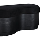  Meridian Savoy Black Velour Fur Fabric Upholstered Bench IMAGE 5