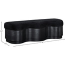  Color_Black -- Savoy Black Velour Fur Fabric Upholstered Bench IMAGE 8