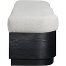  Color_Cream -- Savoy Cream Velour Fur Fabric Upholstered Bench IMAGE 4