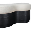  Color_Cream -- Savoy Cream Velour Fur Fabric Upholstered Bench IMAGE 5