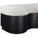  Color_Cream -- Savoy Cream Velour Fur Fabric Upholstered Bench IMAGE 6