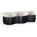  Color_Cream -- Savoy Cream Velour Fur Fabric Upholstered Bench IMAGE 8