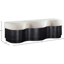  Meridian Savoy Cream Velour Fur Fabric Upholstered Bench IMAGE 8