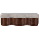  Color_Beige -- Meridian Savoy Velour Fur Fabric Upholstered Bench IMAGE 3