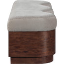  Color_Beige -- Meridian Savoy Velour Fur Fabric Upholstered Bench IMAGE 4