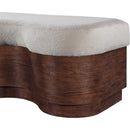  Color_Beige -- Meridian Savoy Velour Fur Fabric Upholstered Bench IMAGE 5