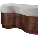  Color_Beige -- Meridian Savoy Velour Fur Fabric Upholstered Bench IMAGE 6
