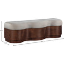  Color_Beige -- Meridian Savoy Velour Fur Fabric Upholstered Bench IMAGE 8
