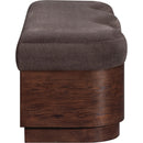  Color_Brown -- Savoy Brown Velour Fur Fabric Upholstered Bench IMAGE 4