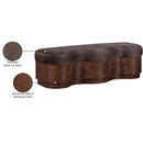  Color_Brown -- Savoy Brown Velour Fur Fabric Upholstered Bench IMAGE 9