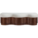  Color_Cream -- Savoy Cream Velour Fur Fabric Upholstered Bench IMAGE 3