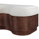  Color_Cream -- Savoy Cream Velour Fur Fabric Upholstered Bench IMAGE 5