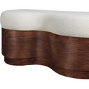  Color_Cream -- Savoy Cream Velour Fur Fabric Upholstered Bench IMAGE 6