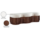 Color_Cream -- Savoy Cream Velour Fur Fabric Upholstered Bench IMAGE 9