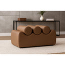  Color_Brown -- Rumble Brown Vegan Leather Upholstered Bench IMAGE 2