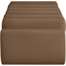  Color_Brown -- Rumble Brown Vegan Leather Upholstered Bench IMAGE 4