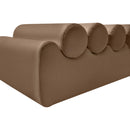  Color_Brown -- Rumble Brown Vegan Leather Upholstered Bench IMAGE 6