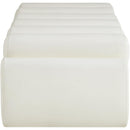  Color_Cream -- Rumble Cream Vegan Leather Upholstered Bench IMAGE 4