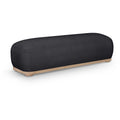  Color_Black -- Meridian Calum Chenille Fabric Upholstered Bench IMAGE 1