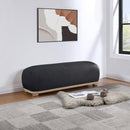  Color_Black -- Meridian Calum Chenille Fabric Upholstered Bench IMAGE 2