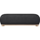  Color_Black -- Meridian Calum Chenille Fabric Upholstered Bench IMAGE 3