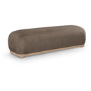  Color_Brown -- Calum Brown Chenille Fabric Upholstered Bench IMAGE 1