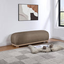  Color_Brown -- Calum Brown Chenille Fabric Upholstered Bench IMAGE 2