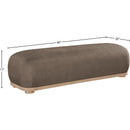 Color_Brown -- Calum Brown Chenille Fabric Upholstered Bench IMAGE 7
