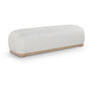  Color_Cream -- Calum Cream Chenille Fabric Upholstered Bench IMAGE 1