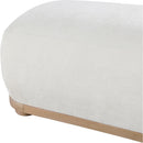  Color_Cream -- Calum Cream Chenille Fabric Upholstered Bench IMAGE 5