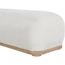  Color_Cream -- Calum Cream Chenille Fabric Upholstered Bench IMAGE 6