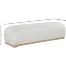  Color_Cream -- Calum Cream Chenille Fabric Upholstered Bench IMAGE 7