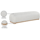 Color_Cream -- Calum Cream Chenille Fabric Upholstered Bench IMAGE 8