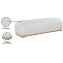 Meridian Calum Cream Chenille Fabric Bench IMAGE 8