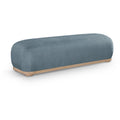  Color_Light Blue -- Calum Light Blue Chenille Fabric Upholstered Bench IMAGE 1