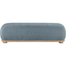  Color_Light Blue -- Calum Light Blue Chenille Fabric Upholstered Bench IMAGE 3