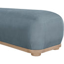  Color_Light Blue -- Calum Light Blue Chenille Fabric Upholstered Bench IMAGE 6