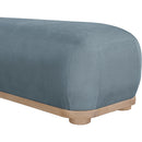 Meridian Calum Light Blue Chenille Fabric Bench IMAGE 6