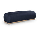  Color_Navy -- Calum Navy Chenille Fabric Upholstered Bench IMAGE 1