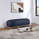  Color_Navy -- Calum Navy Chenille Fabric Upholstered Bench IMAGE 2