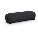  Color_Black -- Calum Black Chenille Fabric Upholstered Bench IMAGE 1