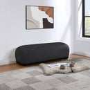  Color_Black -- Calum Black Chenille Fabric Upholstered Bench IMAGE 2