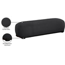  Color_Black -- Calum Black Chenille Fabric Upholstered Bench IMAGE 8