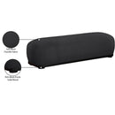 Meridian Calum Black Chenille Fabric Bench IMAGE 8