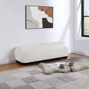  Color_Cream -- Calum Cream Chenille Fabric Upholstered Bench IMAGE 2