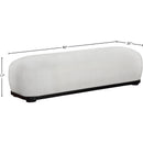  Color_Cream -- Calum Cream Chenille Fabric Upholstered Bench IMAGE 7