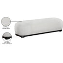 Meridian Calum Cream Chenille Fabric Bench IMAGE 8
