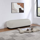  Color_Grey -- Calum Grey Chenille Fabric Upholstered Bench IMAGE 2