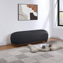  Color_Black -- Calum Black Chenille Fabric Upholstered Bench IMAGE 2
