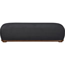  Color_Black -- Calum Black Chenille Fabric Upholstered Bench IMAGE 3